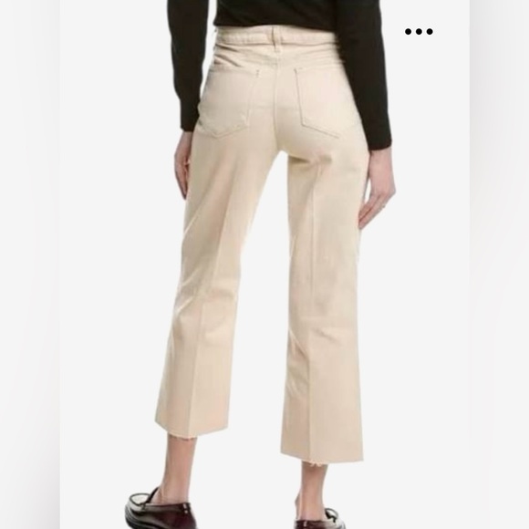 L’AGENCE High Rise Cropped Wide Leg Jeans Ivory Size 24 - Picture 3 of 16